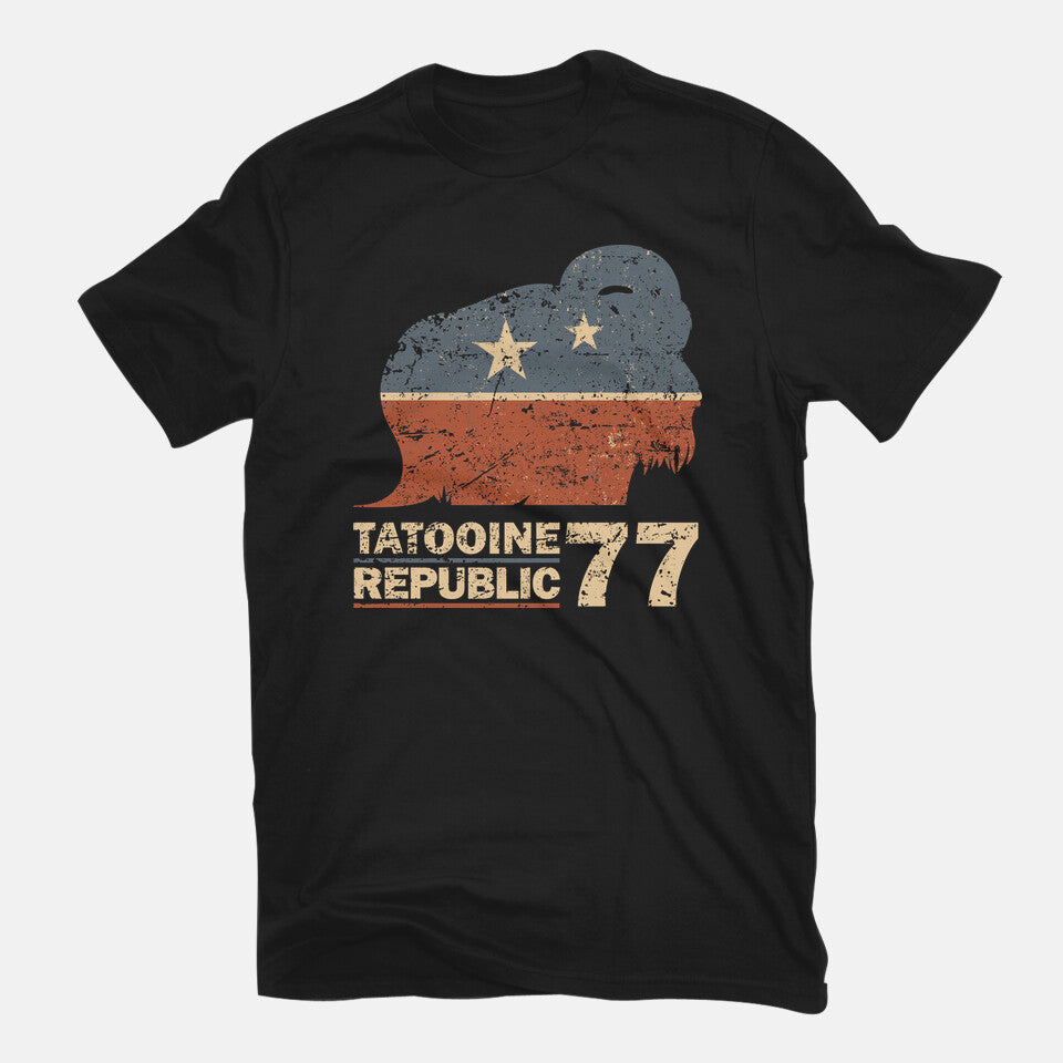 Republic – Sci-Fi Graphic T-Shirt in black, flat-lay product view