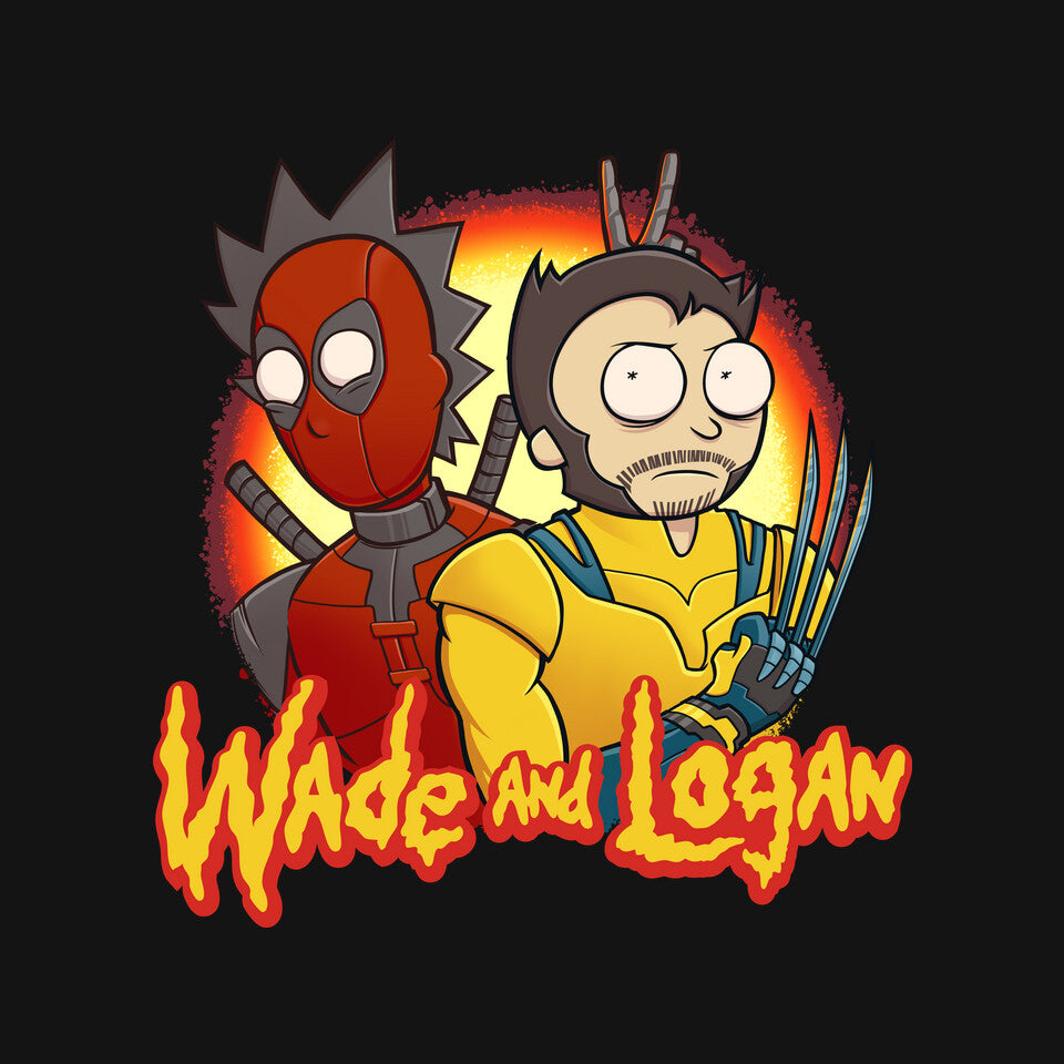 Wade And Logan Misadventure – Movie Graphic T-Shirt design artwork for black graphic T-shirt