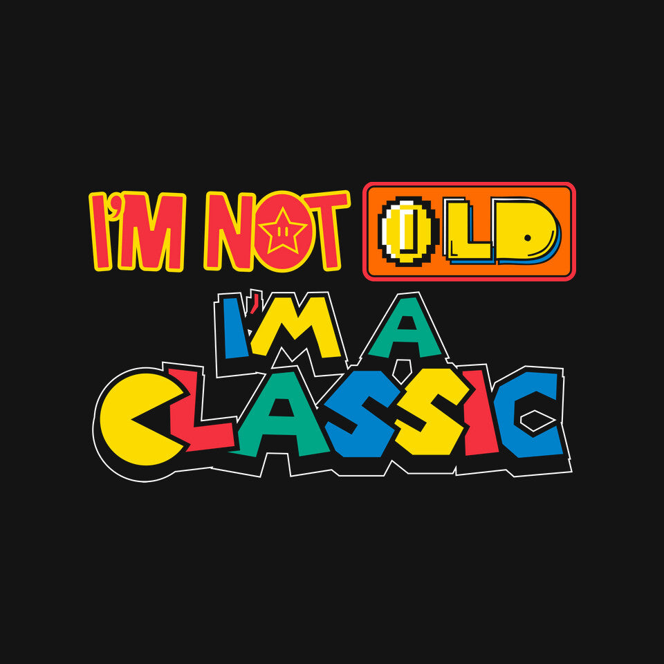 I'm A Classic – Gaming Graphic T-Shirt design artwork for black graphic T-shirt