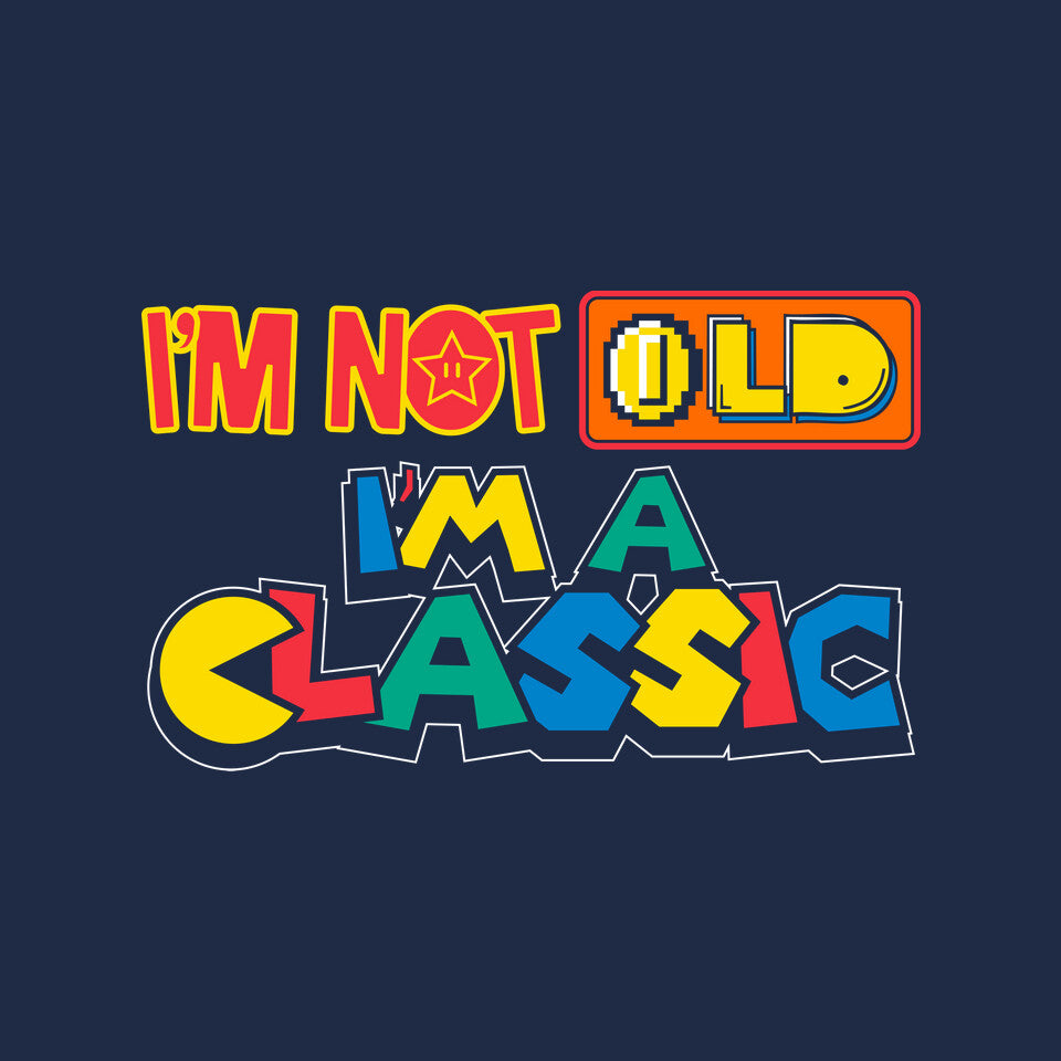I'm A Classic – Gaming Graphic T-Shirt design artwork for navy graphic T-shirt