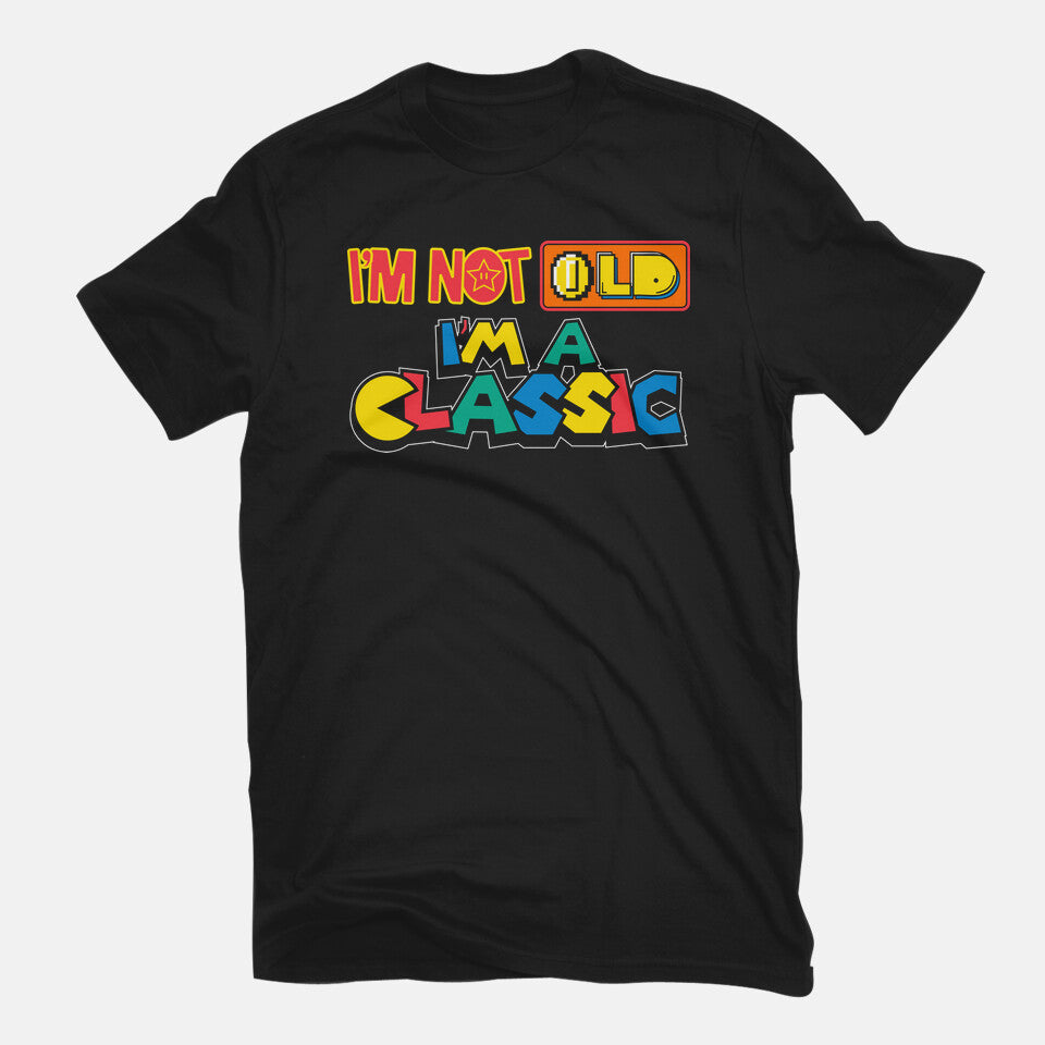 I'm A Classic – Gaming Graphic T-Shirt in black, flat-lay product view