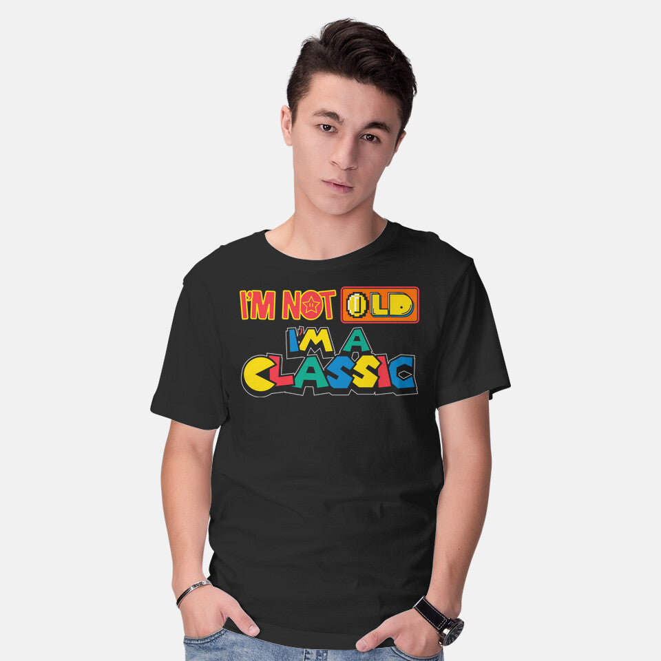 Model wearing black I'm A Classic – Gaming Graphic T-Shirt