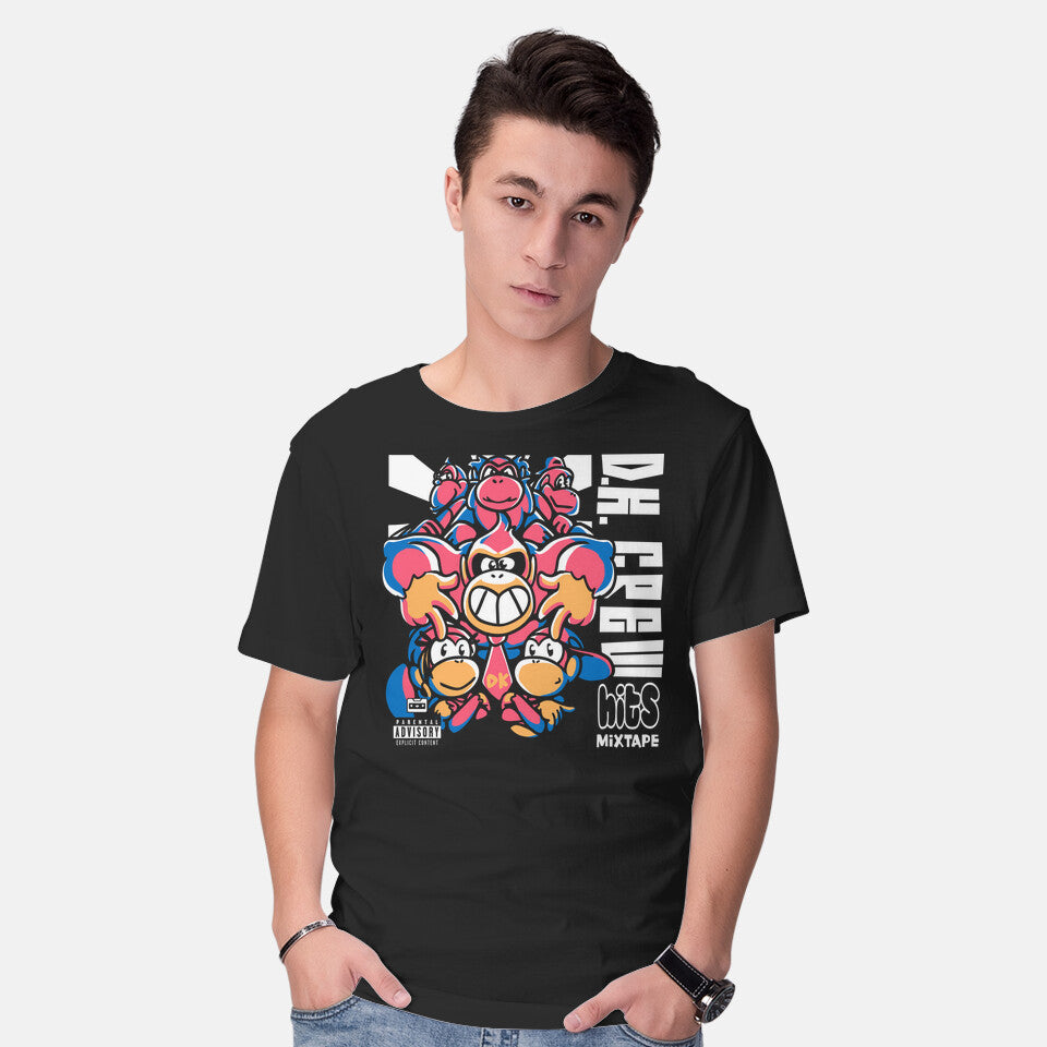 Model wearing black DK Crew Mixtape – Gaming Graphic T-Shirt