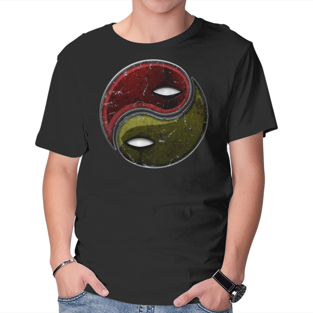 Snikt And Bang – Movie Graphic T-Shirt in black, product display