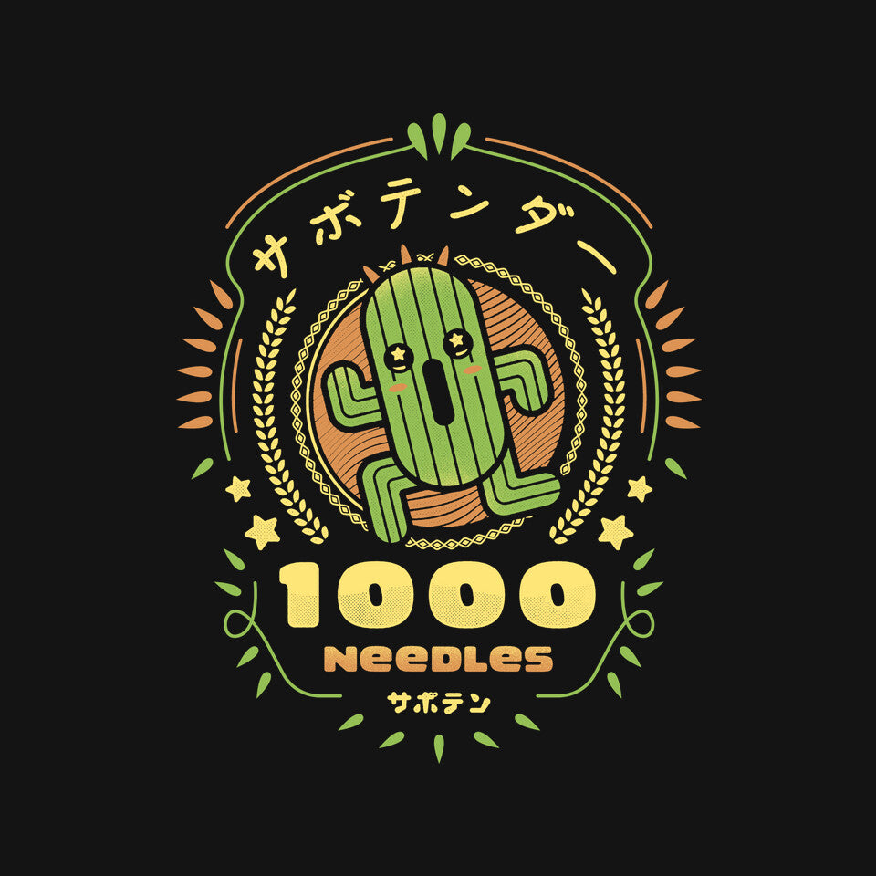 Cactuar Needles – Gaming Graphic T-Shirt design artwork for black graphic T-shirt
