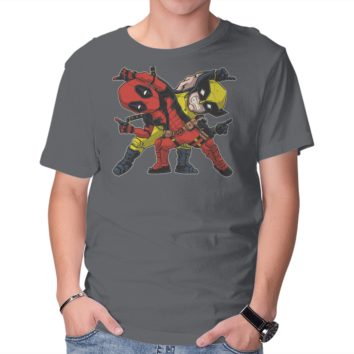 Fusion – Anime Graphic T-Shirt in charcoal, product display