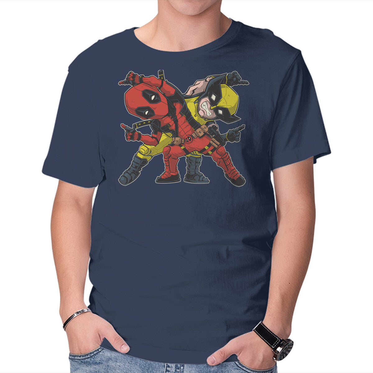 Fusion – Anime Graphic T-Shirt in navy, product display