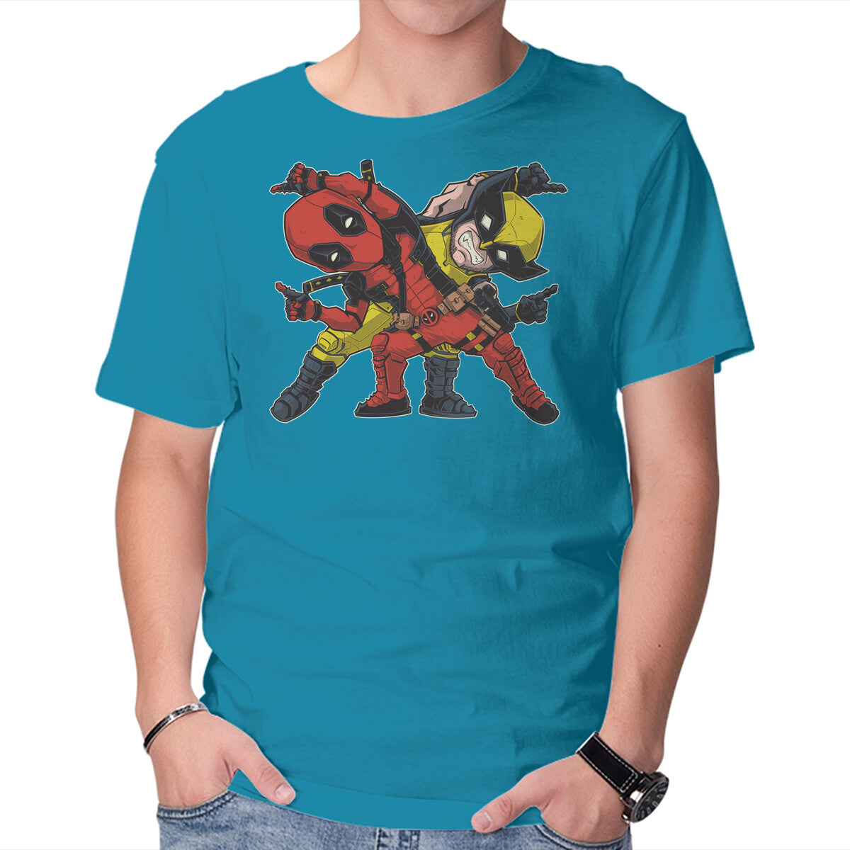 Fusion – Anime Graphic T-Shirt in turquoise, product display