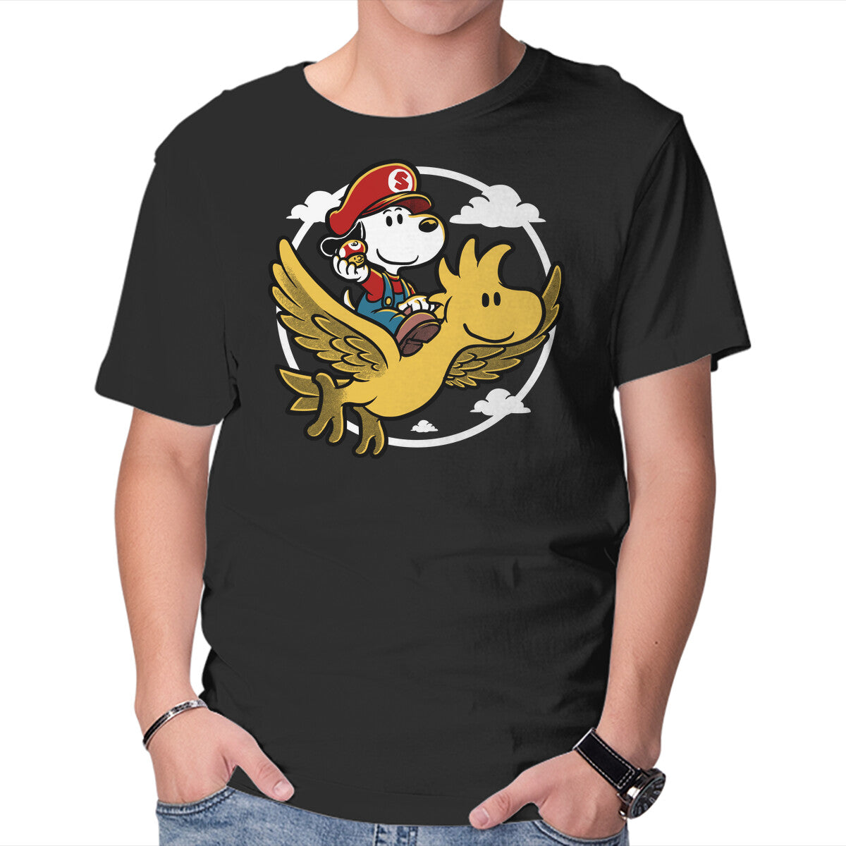 Super Beagle Bros – Dog Graphic T-Shirt in black, product display