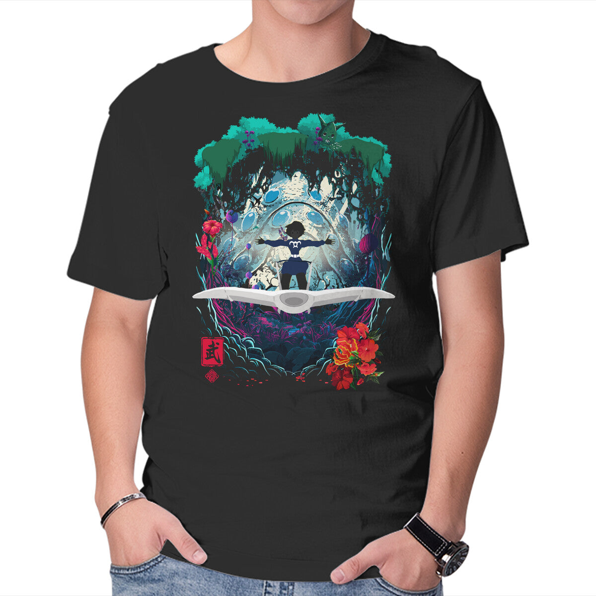 Princess Of The Valley – Anime Graphic T-Shirt in black, product display