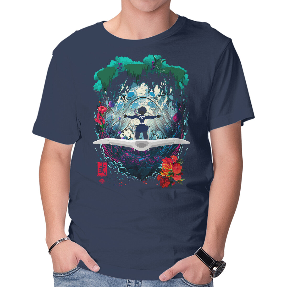 Princess Of The Valley – Anime Graphic T-Shirt in navy, product display