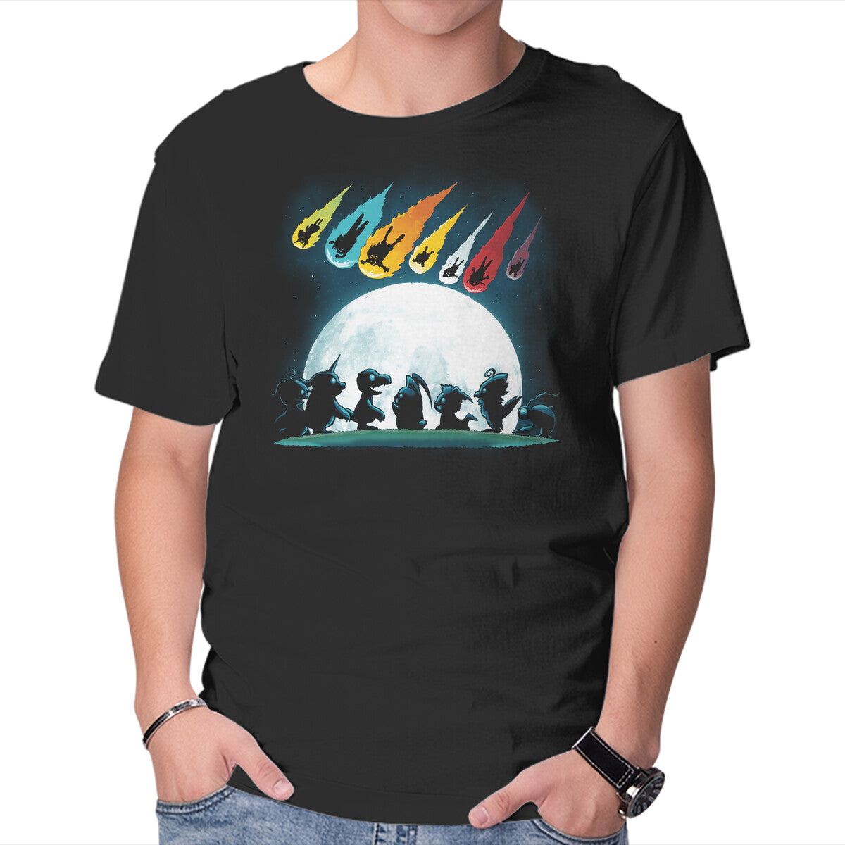 Digi Wish – Anime Graphic T-Shirt in black, product display