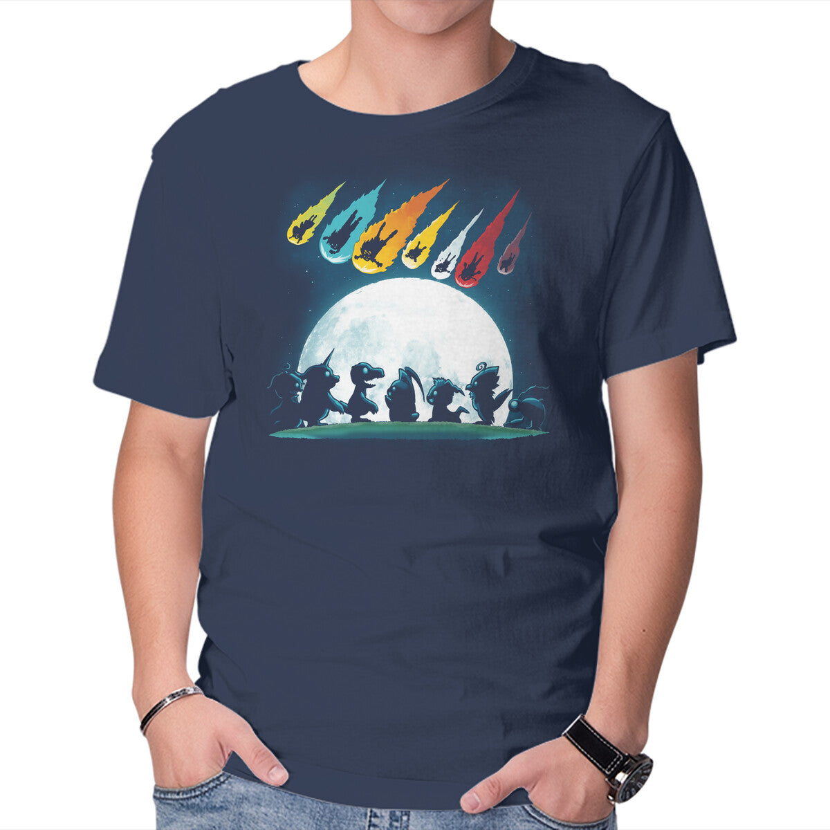Digi Wish – Anime Graphic T-Shirt in navy, product display