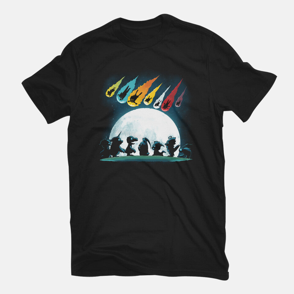 Digi Wish – Anime Graphic T-Shirt in black, flat-lay product view
