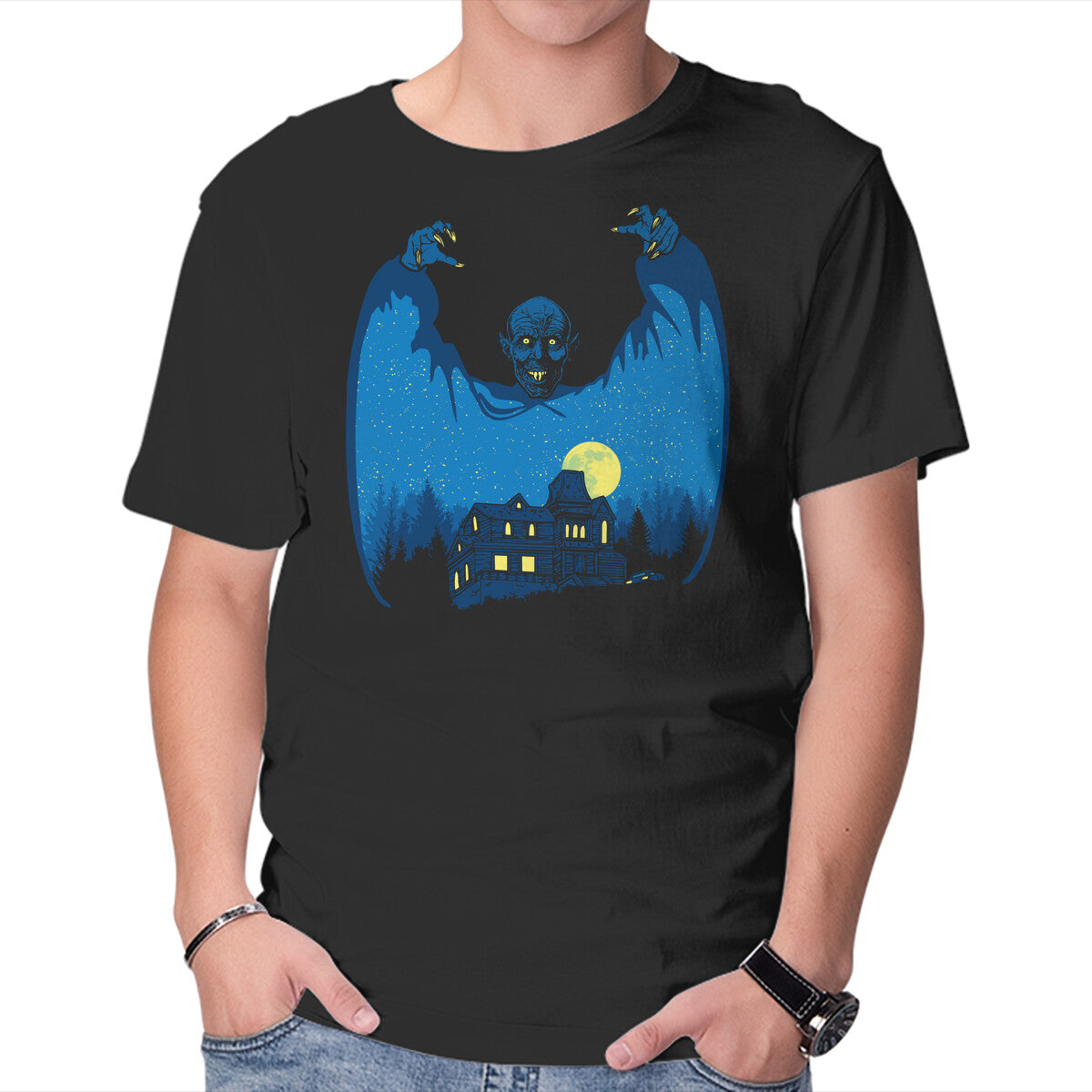 Fright Night – Horror Graphic T-Shirt in black, product display