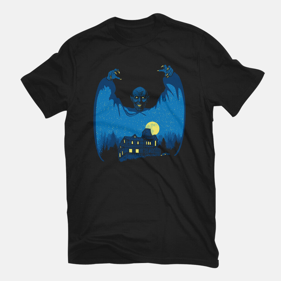 Fright Night – Horror Graphic T-Shirt in black, flat-lay product view