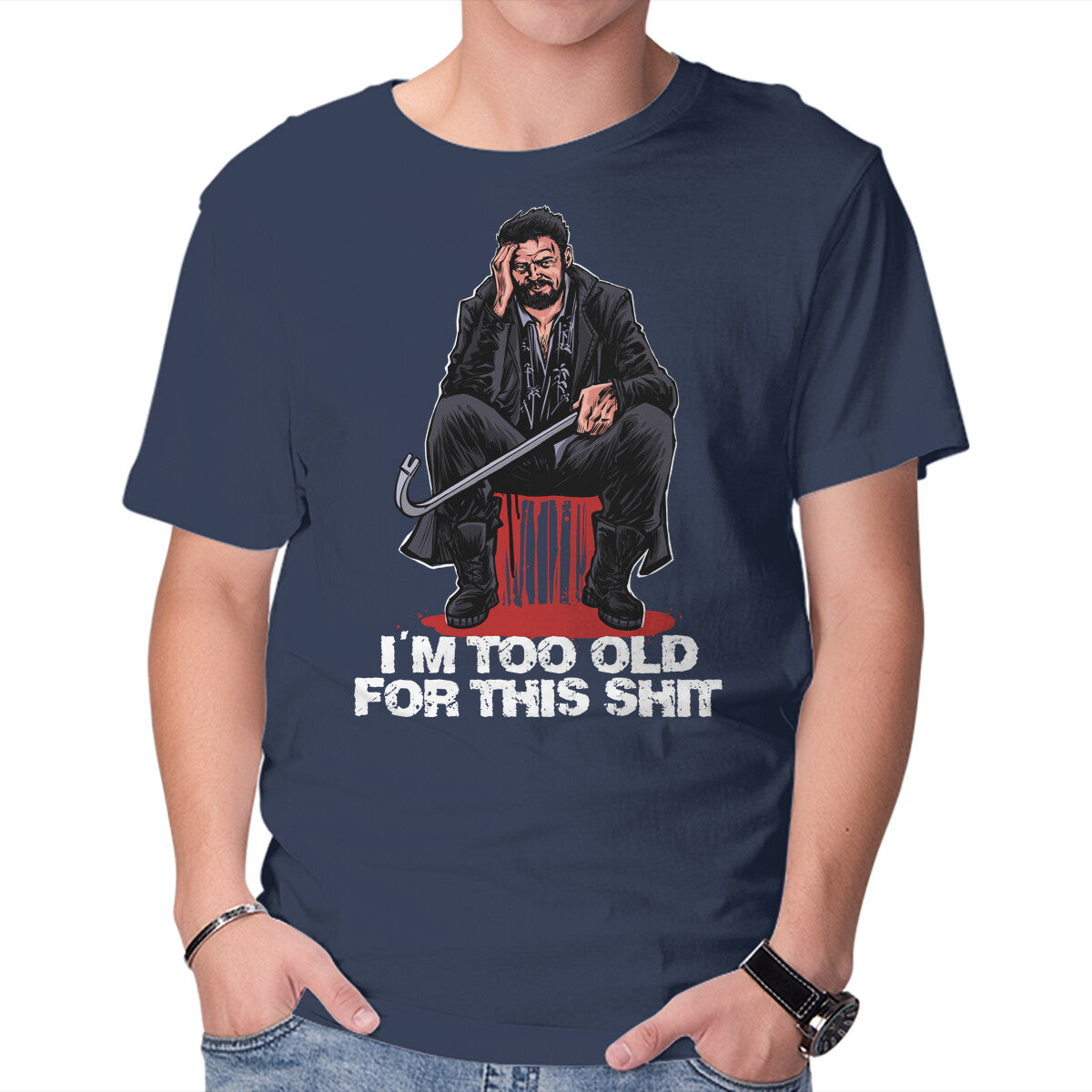Butcher Is Too Old Graphic T-Shirt in navy, product display