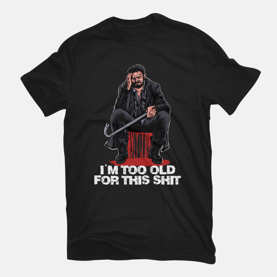 Butcher Is Too Old Graphic T-Shirt in black, flat-lay product view