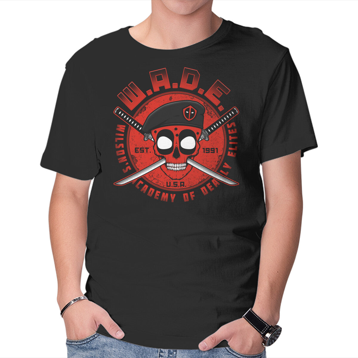 Wade Academy – Movie Graphic T-Shirt in black, product display