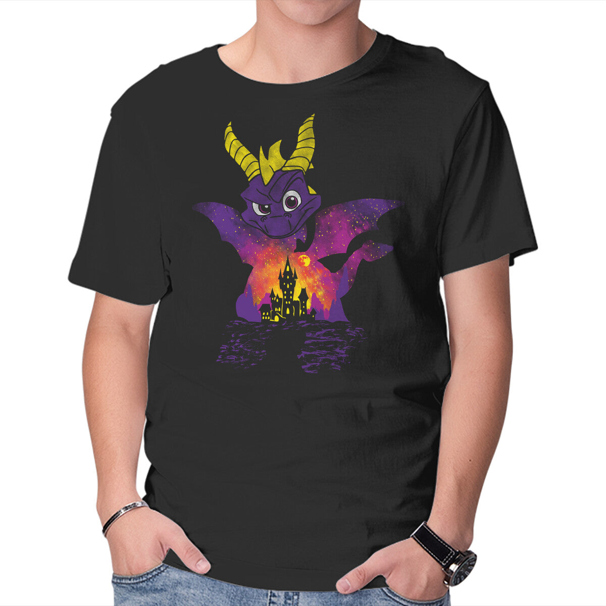 Dragon Warrior – Gaming Graphic T-Shirt in black, product display