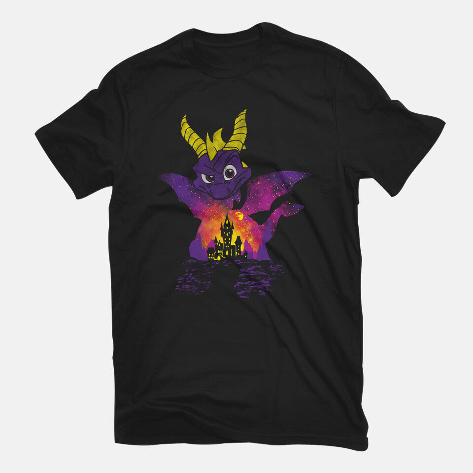 Dragon Warrior – Gaming Graphic T-Shirt in black, flat-lay product view