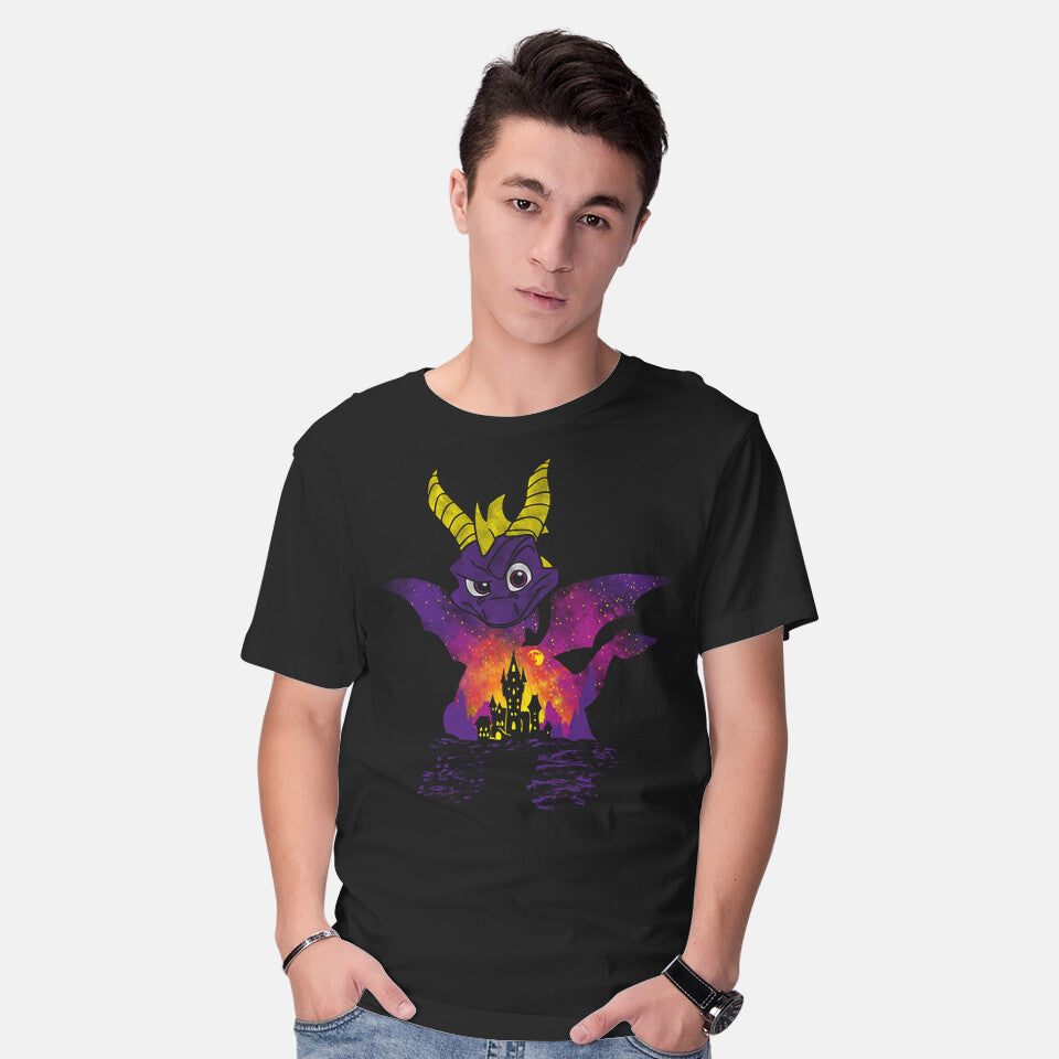Model wearing black Dragon Warrior – Gaming Graphic T-Shirt