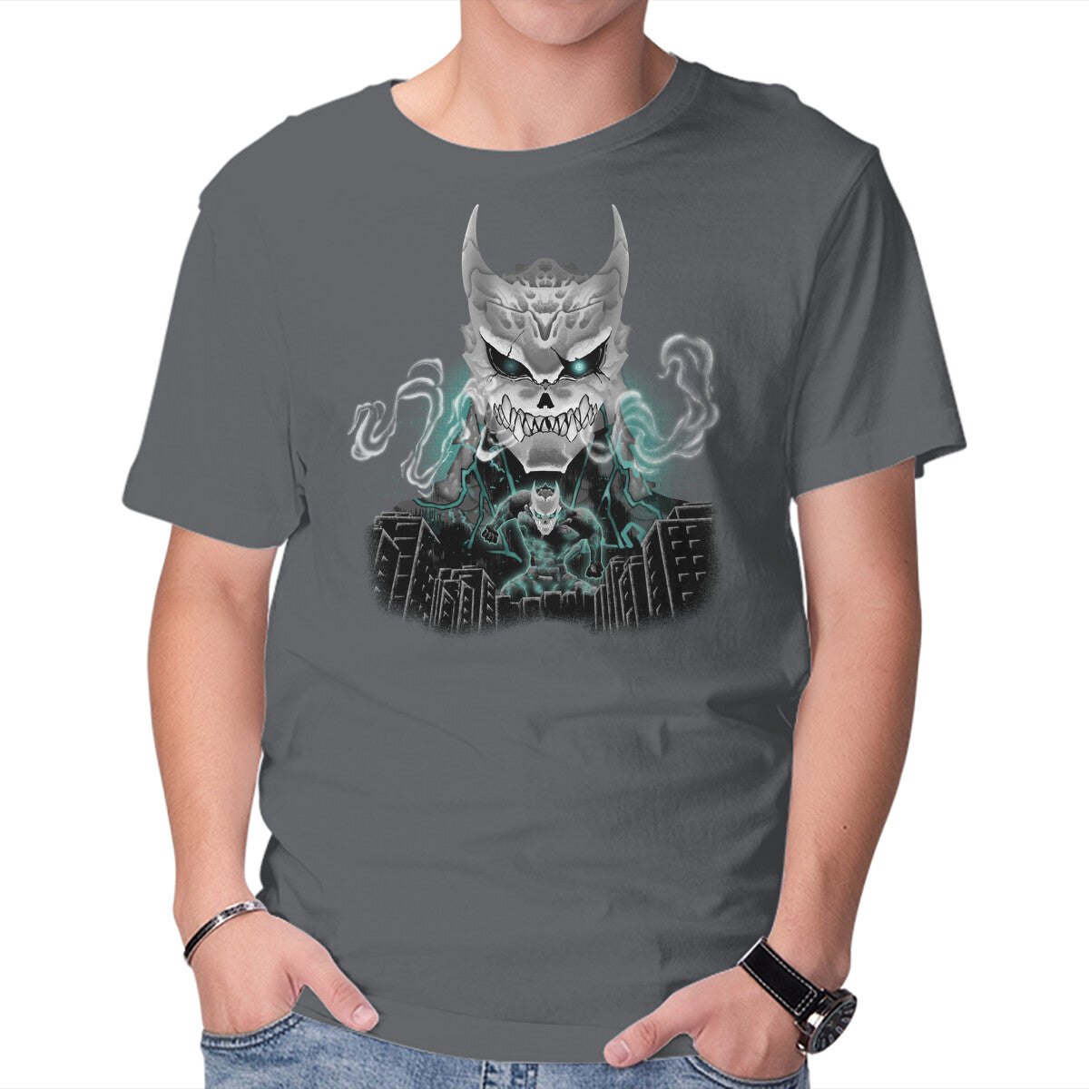 Kaiju No 8 – Anime Graphic T-Shirt in charcoal, product display