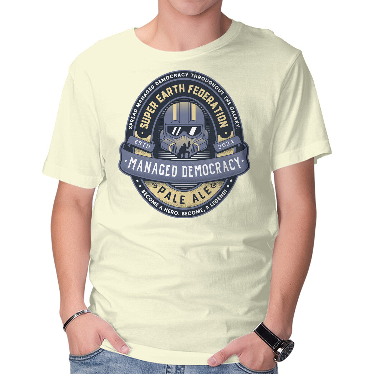 Democracy Exo Patriot Mech – Gaming Graphic T-Shirt