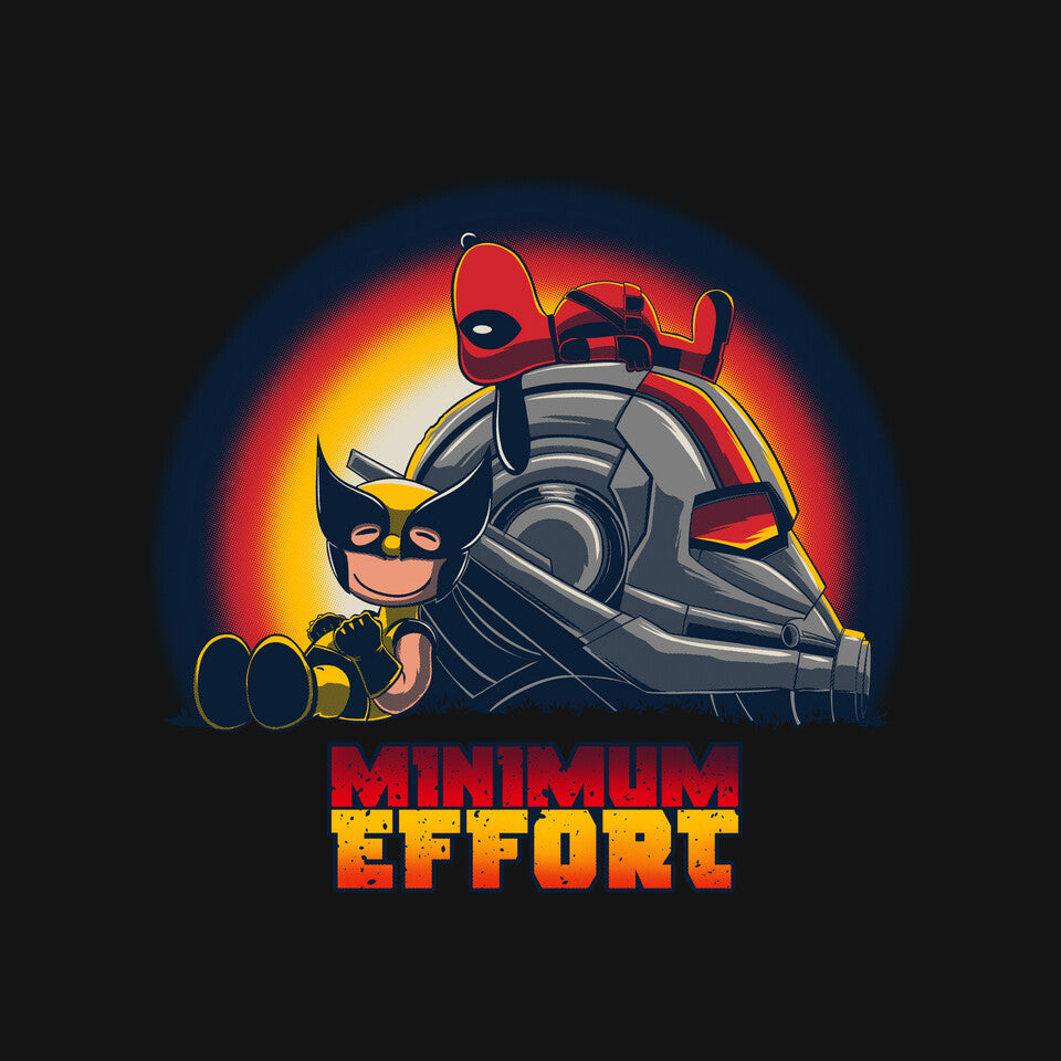 Minimum Effort – Movie Graphic T-Shirt design artwork for black graphic T-shirt