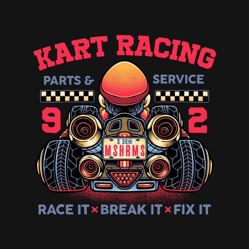 Kart Racing – Gaming Graphic T-Shirt design artwork for black graphic T-shirt