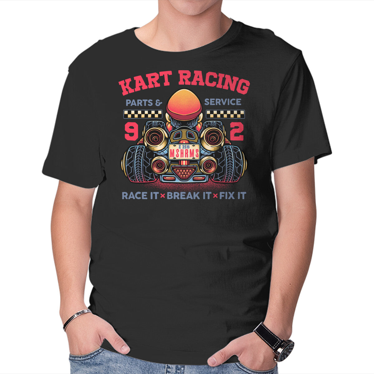 Kart Racing – Gaming Graphic T-Shirt in black, product display