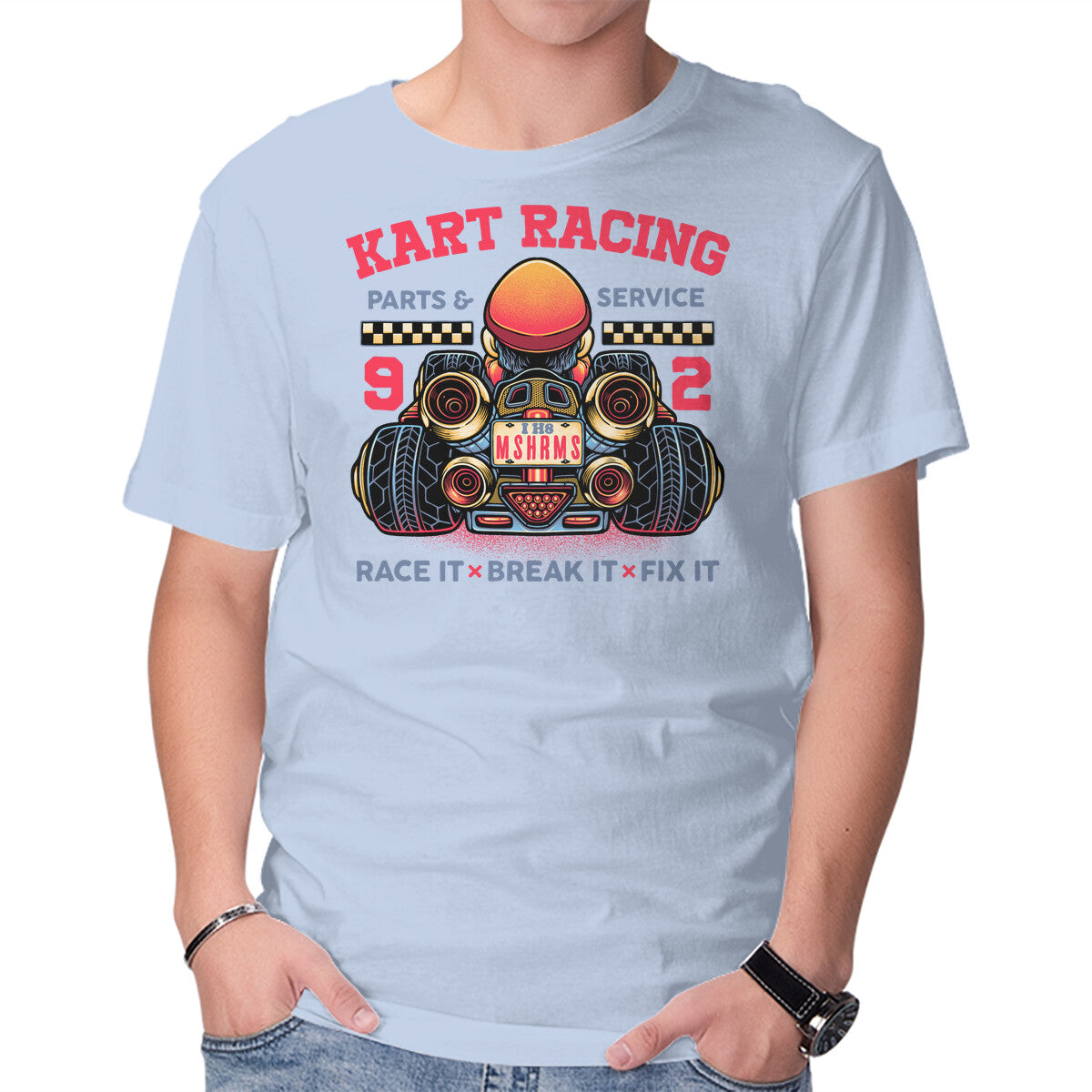 Kart Racing – Gaming Graphic T-Shirt in blue, product display