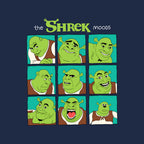 The Shrek Moods – Movie Graphic T-Shirt design artwork for navy graphic T-shirt