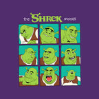 The Shrek Moods – Movie Graphic T-Shirt design artwork for purple graphic T-shirt