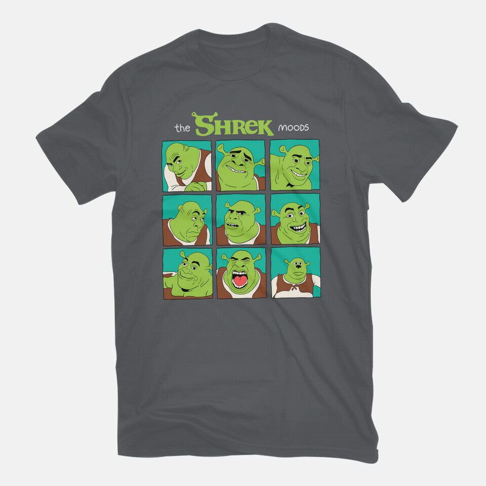 The Shrek Moods – Movie Graphic T-Shirt in charcoal, flat-lay product view