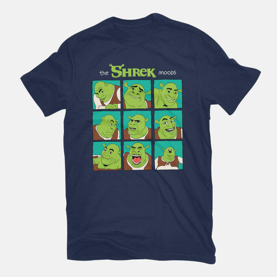 The Shrek Moods – Movie Graphic T-Shirt in navy, flat-lay product view