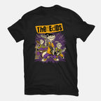 Cartoon Rock Band – Music Graphic T-Shirt in black, flat-lay product view