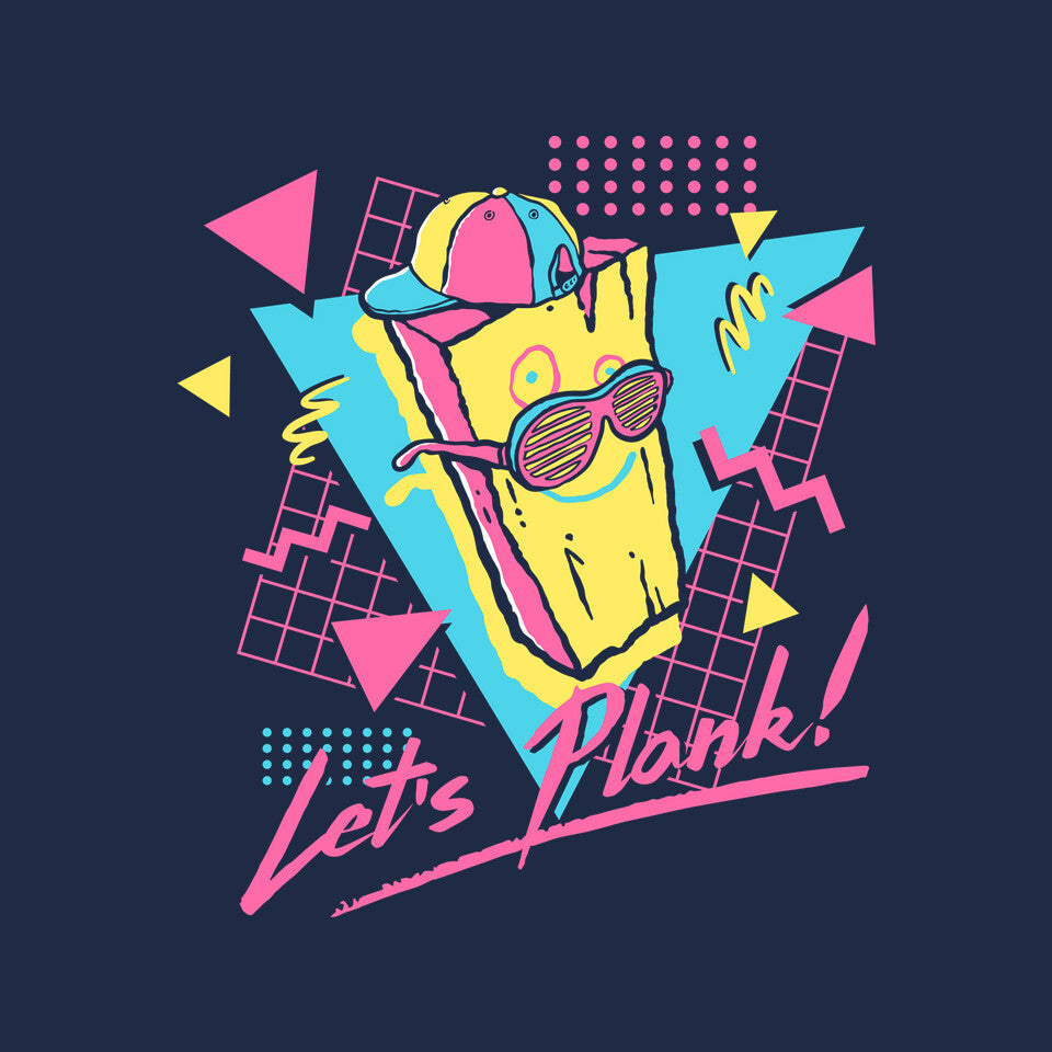 Let's Plank – Funny Graphic T-Shirt design artwork for navy graphic T-shirt