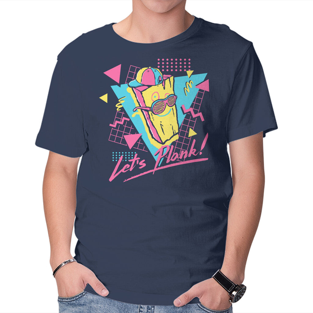 Let's Plank – Funny Graphic T-Shirt in navy, product display