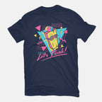 Let's Plank – Funny Graphic T-Shirt in navy, flat-lay product view