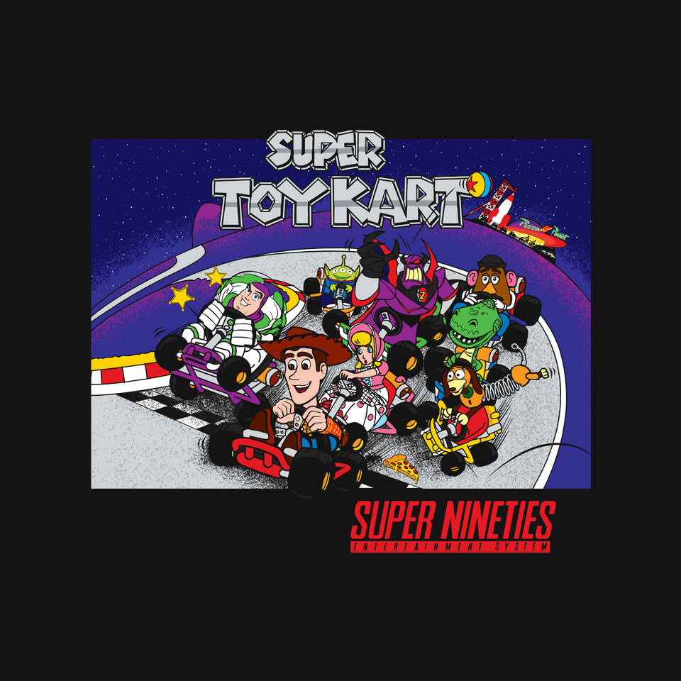 Super Toy Kart – Movie Graphic T-Shirt design artwork for black graphic T-shirt
