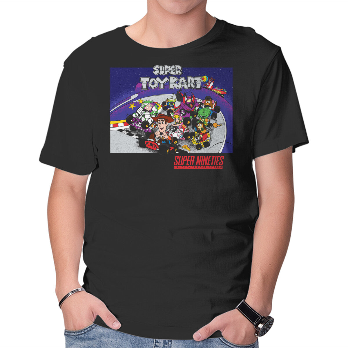 Super Toy Kart – Movie Graphic T-Shirt in black, product display
