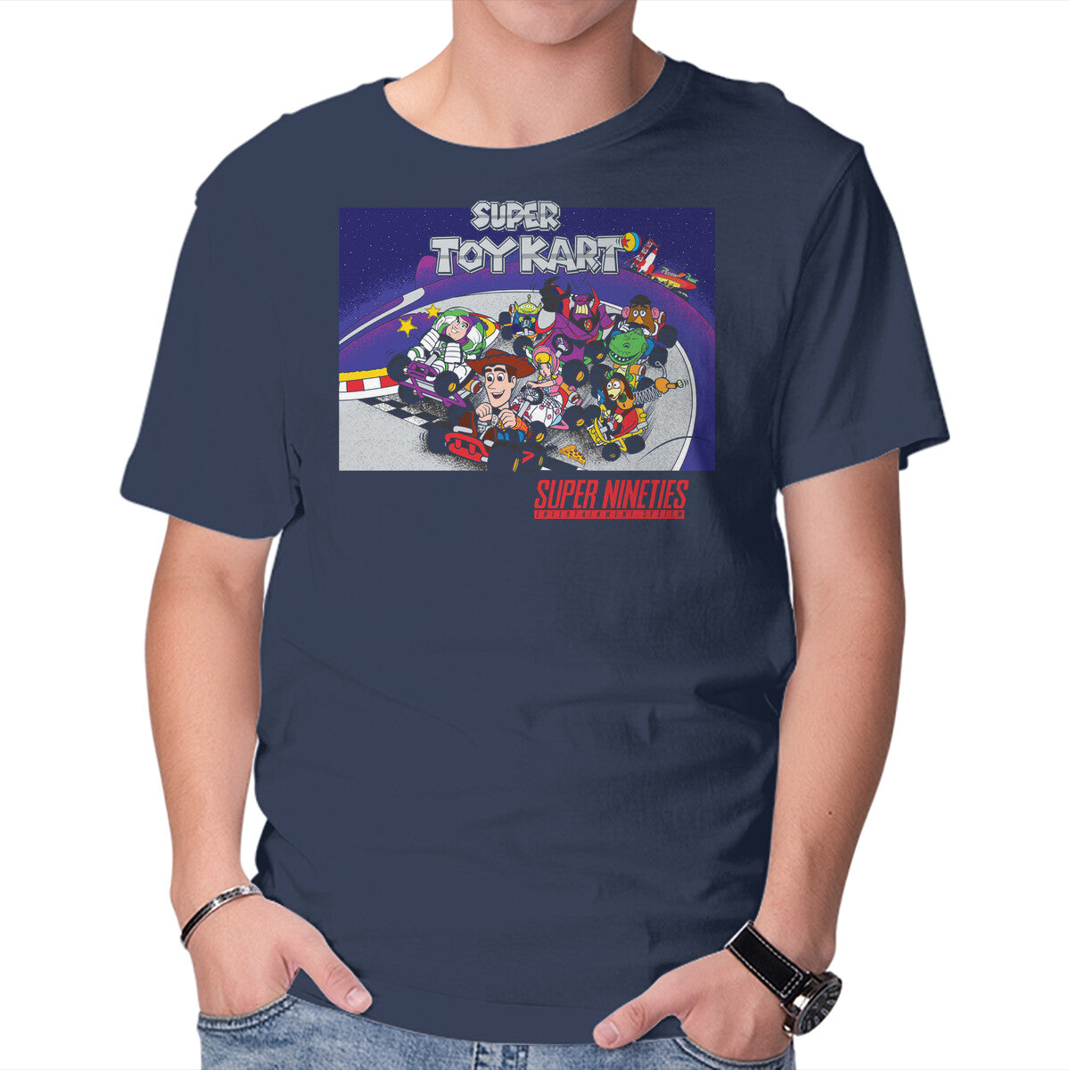 Super Toy Kart – Movie Graphic T-Shirt in navy, product display