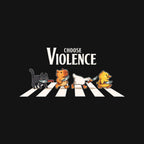 Choose Violence – Cat Graphic T-Shirt design artwork for black graphic T-shirt