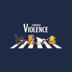 Choose Violence – Cat Graphic T-Shirt design artwork for navy graphic T-shirt