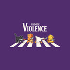 Choose Violence – Cat Graphic T-Shirt design artwork for purple graphic T-shirt