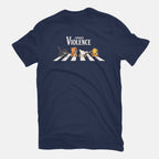 Choose Violence – Cat Graphic T-Shirt in navy, flat-lay product view