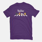 Choose Violence – Cat Graphic T-Shirt in purple, flat-lay product view