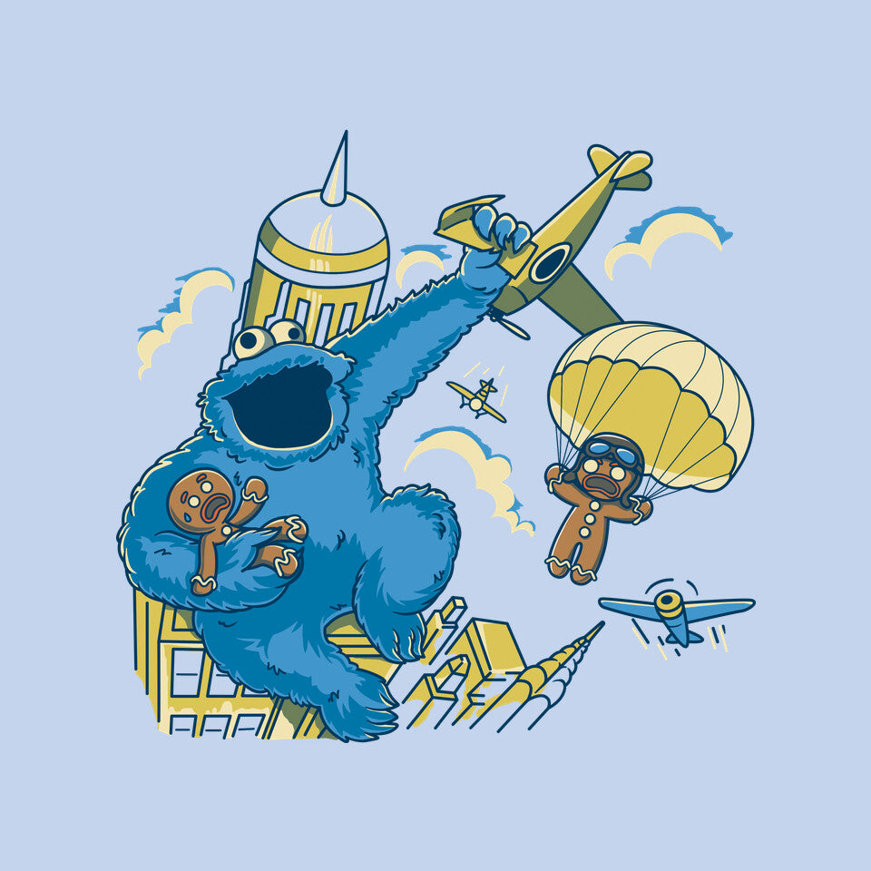 Cookie Kong – Funny Graphic T-Shirt design artwork for blue graphic T-shirt