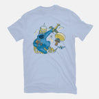 Cookie Kong – Funny Graphic T-Shirt in blue, flat-lay product view